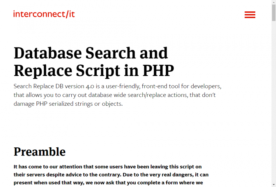 Database Search and Replace Script in PHP